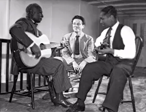 Blacks Prints: New York, New York: c. 1940. L_R: Leadbelly