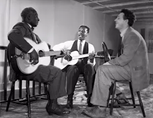 Blacks Prints: New York, New York: c. 1940. L-R: Leadbelly