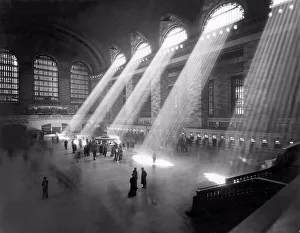 Train Station Prints: New York, New York: c. 1940's. An interior shot of the Grand Central Railroad Station