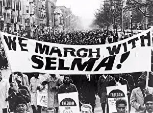 Unitedstates Prints: New York, New York: March 15, 1965 Civil rights marchers carrying a banner