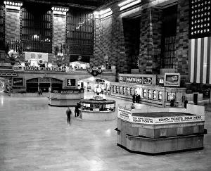 Terminal Prints: New York Night Life -- ***** main waiting room at Grand Central ***** is almost deserted at 3:05 A