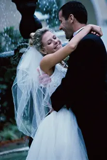 Beginnings Prints: Newlywed couple embracing each other