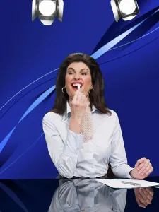 Smart Prints: News presenter using tooth whitening pen