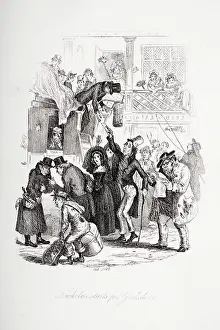 Welsh Prints: Nicholas starts for Yorkshire. Illustration from the Charles Dickens novel Nicholas Nickleby by H