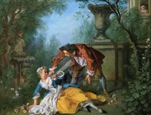 Bending Prints: Nicolas Lancret; French; Paris 1690-1743 Paris; The Servant justified; ca 1740; Oil on copper