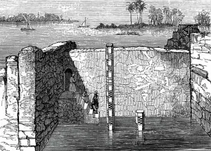 Measuring Prints: Nilometer, remains of ancient device for measuring annual inundation of the Nile