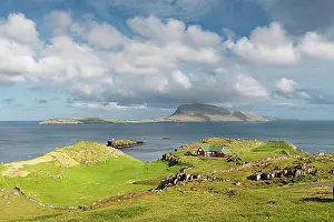 Cloud Formations Prints: Nolsoy Island, viewed from Hoyvik on Streymoy, Faroe Islands, Denmark, Europe