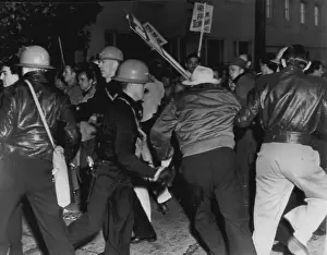 Activist Prints: Non-Strikers Crash Picket Line -- This brief flurry of action broke out at Columbia Studio today as several
