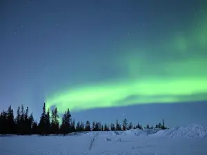 Swedish Prints: Nordlicht Aurora Borealis in march 2013 together with visibility of the comet panstarrs