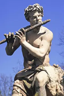 Estate Prints: North Carolina, Asheville. Dionysus Statue At Biltmore Estate