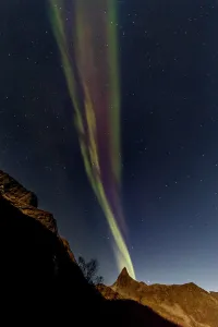 Night Sky Prints: Northern lights (Aurora Borealis) seen on Senja Island in autumn, Arctic Norway