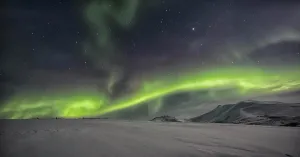 Optical Prints: Northern lights or aurora borealis above the snow covered tundra along the Dempster Highway