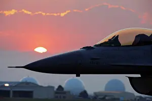 Maintenance Prints: Nose of F-16 at Sunset