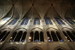 Notre Dame Prints: Notre_Dame de Paris cathedral nave, Paris, France, Europe