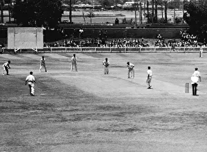 Cricket Prints: NSW opening batsman Raw Moss is nearly bowled by WA Medium -test bowler Charlie Pinch the ball a ***** completely beat
