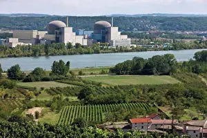 Afrasia Prints: Nuclear power plant on the St. Alban Rhone France