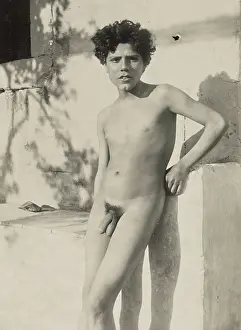 : Nude youth. Baron Wilhelm von Gloeden (German, 1856 - 1931)