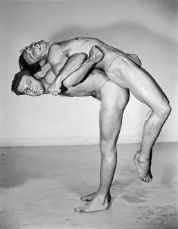 Attractive Prints: Two Nude Youths Playfully Stretching c.1961