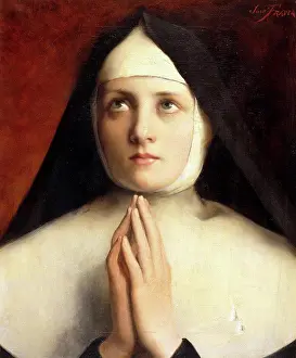 Continental Pictures Prints: The Nun: La Religieuse. Jose Frappa. (1854-1904). Oil on canvas. 46.4 x 38.4cm