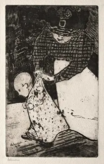 Nursery Prints: The Nursery Maid, 1900. Jean-Émile Laboureur (French, 1877-1943). Etching;