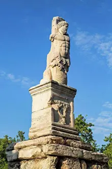 Human Representation Prints: Odeon of Agrippa Statue, Ancient Agora; Athens, Greece