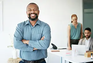 Advisor Prints: Office, happy man and portrait with arms crossed for leadership