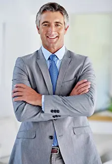 Ambition Prints: Office, mature businessman and portrait with arms crossed for law firm