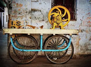 Wheel Prints: Old fashioned cart in Pushkar, India