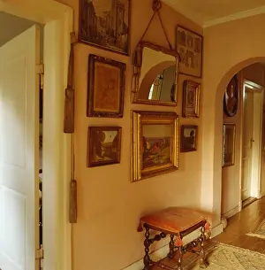Denmark Prints: Old paintings on the wall of country hall
