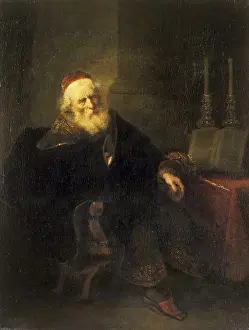 Altar Prints: Old Rabbi Seated by an Altar Salomon Koninck (1609-1656 Dutch) Oil on Canvas Christie's Images