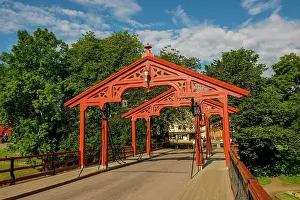 Norway Prints: The Old Town Bridge over the Nidelva River in Trondheim, Sor-Trondelag County, Norway