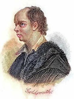 Writer Prints: Oliver Goldsmith, 1728-1774, Anglo-Irish playwright