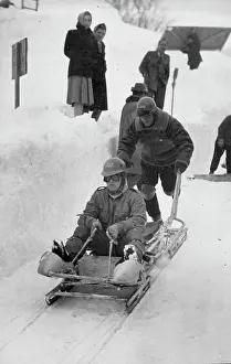 Race Prints: Olympic Games in Switzerland. Going down : Squadron Leader Jeffery and Wing Commander Iremonger