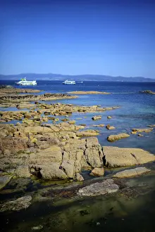 Ferry Prints: Ons Island in the coast of Pontevedra, Galicia, Spain