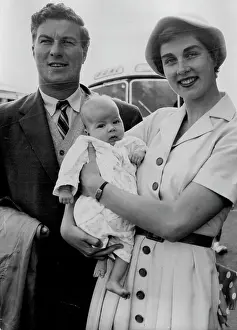 Golf Prints: Open Champion Off At Last -- Australian golfer Peter Thomson with his wife Lois and the nine-weeks-old daughter Diedre