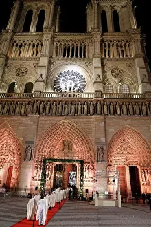 Ceremony Prints: Opening ceremony of Notre-Dame de Paris cathedral on 850 years anniversary