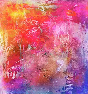 Mixed Prints: orange pink purple blue gemalter hintergrund in pink