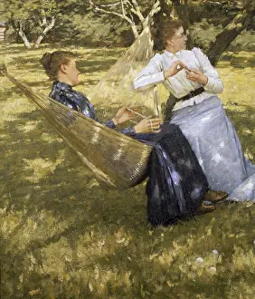 Only Women Prints: In the Orchard Henry Hubert La Thangue (1859-1929 British) Bradford City Art Gallery & Museum