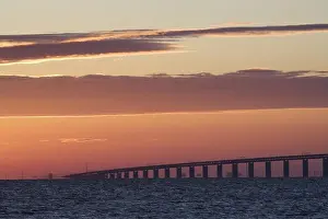 Communications Prints: Oresundsbron in the sunset, Sweden