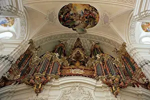 Basilica Prints: Organ in St. Martin's Basilica, Weingarten, Baden-Wuerttemberg, Germany, Europe