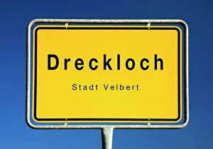 Stadt Prints: Ortsschild von Drecksloch, Deutschland
