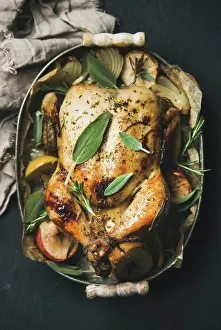 Meat Prints: Oven roasted whole chicken with onion