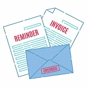 Envelope Prints: Overdue bills, illustration