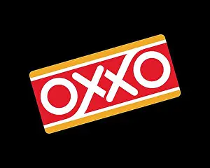 Background Plain Colored Prints: OXXO, rotated logo, black background