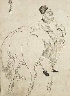 Printed Prints: Pack Horse and Driver. After Watanabe Shikō (Japan)