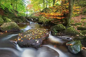 Long Exposure Prints: Padley Gorge in autumn, Peak District National Park