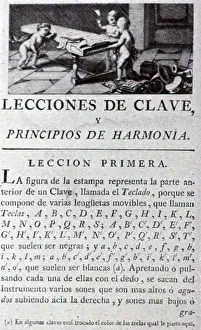 Lessons Prints: Page from the book Lessons Key and Principles of Harmony by Benito Bails (1730-1797) a Spanish mathematician