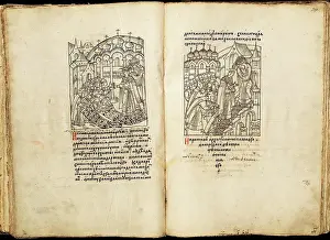 Manuscript Prints: Page from historical book by unknown artist