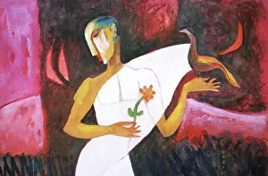 Orte Prints: Painting of Sage with bird Copyright: xSatishxParashar/DinodiaxPhotox
