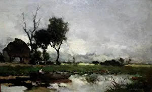 Land Scape Prints: Painting titled Autumn Landscape Painted by Johan Hendrik Weissenbruch (1824-1903)